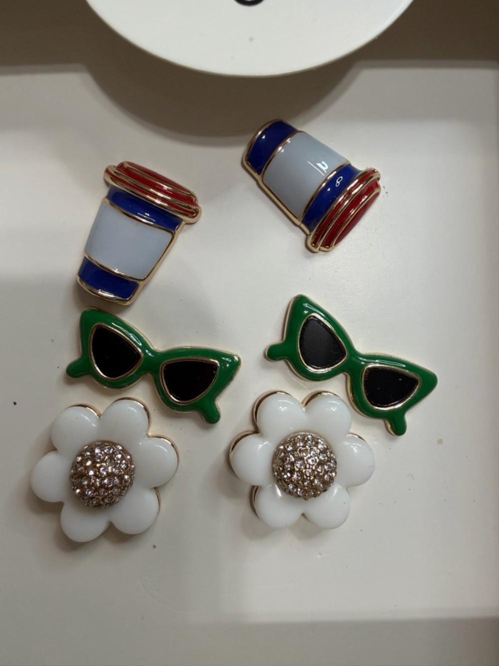 Kate Spade X Target earrings set three pairs coffee sunglasses flowers - Picture 2 of 4